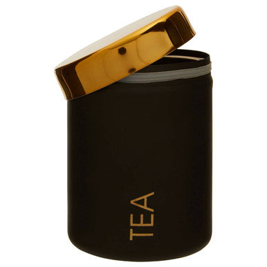 Black Enamel Finish Tea Canister | Liberty