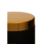 Black Enamel Biscuit Canister with Gold Lid | Liberty