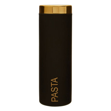 Black Enamel Pasta Canister with Gold Lid | Liberty