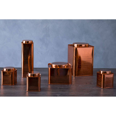 Square Copper Finish Cake Canister | Chai