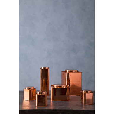 Square Copper Finish Cookies Canister | Chai