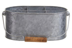 6 Compartment Oval Galvanised Steel Caddy | Drummond