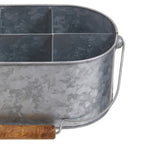 6 Compartment Oval Galvanised Steel Caddy | Drummond