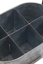 6 Compartment Oval Galvanised Steel Caddy | Drummond