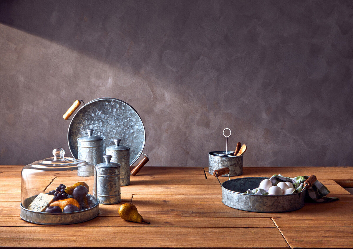 Set of Three Galvanised Steel Canisters | Drummond