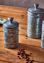 Set of Three Galvanised Steel Canisters | Drummond