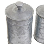 Set of Three Galvanised Steel Canisters | Drummond