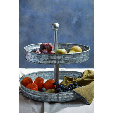 Two Tier Galvanised Steel Cake Stand | Drummond
