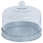 Galvanised Steel Cake Plate with Glass Dome | Drummond