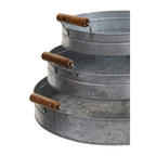 Set of Three Round Galvanised Steel Trays | Drummond