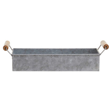 Set of 3 Galvanised Steel Flower or Herb Pots with Tray | Drummond