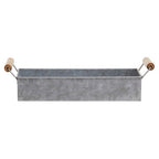 Set of 3 Galvanised Steel Flower or Herb Pots with Tray | Drummond