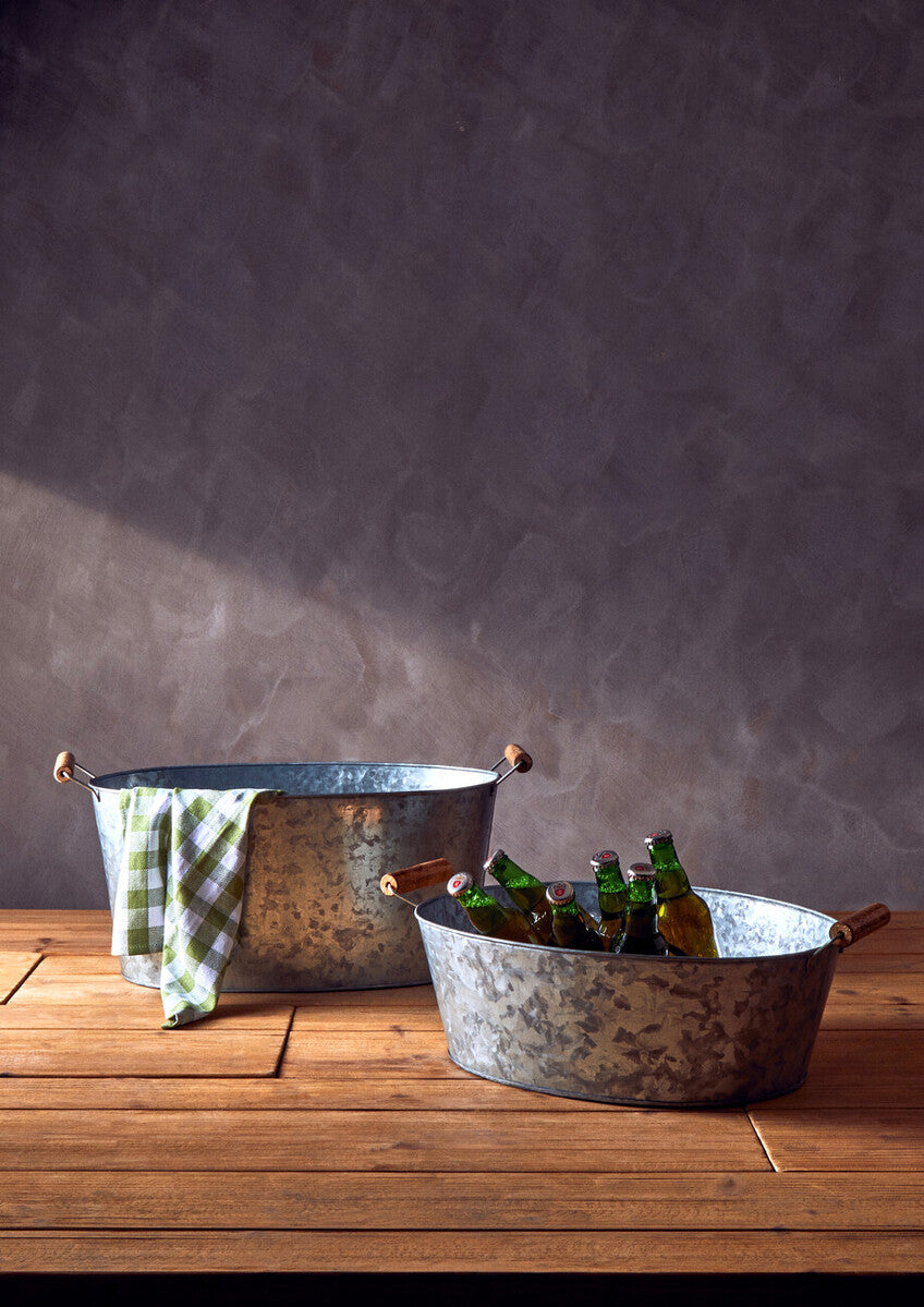Large Boat Shape Galvanised Steel Tray | Drummond
