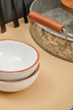 Round Galvanised Steel Tray with Wood Handles | Drummond