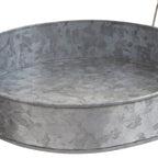 Galvanised Steel Round Tray with Wood Handles | Drummond