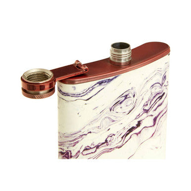 Marble Effect Rose Gold Hip Flask | Auden