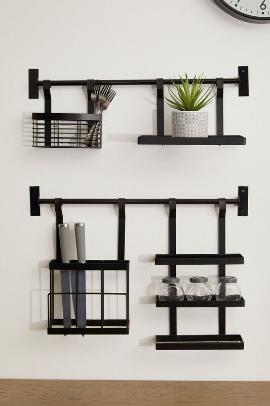 Matt Black Three Level Hanging Rack | Sorello
