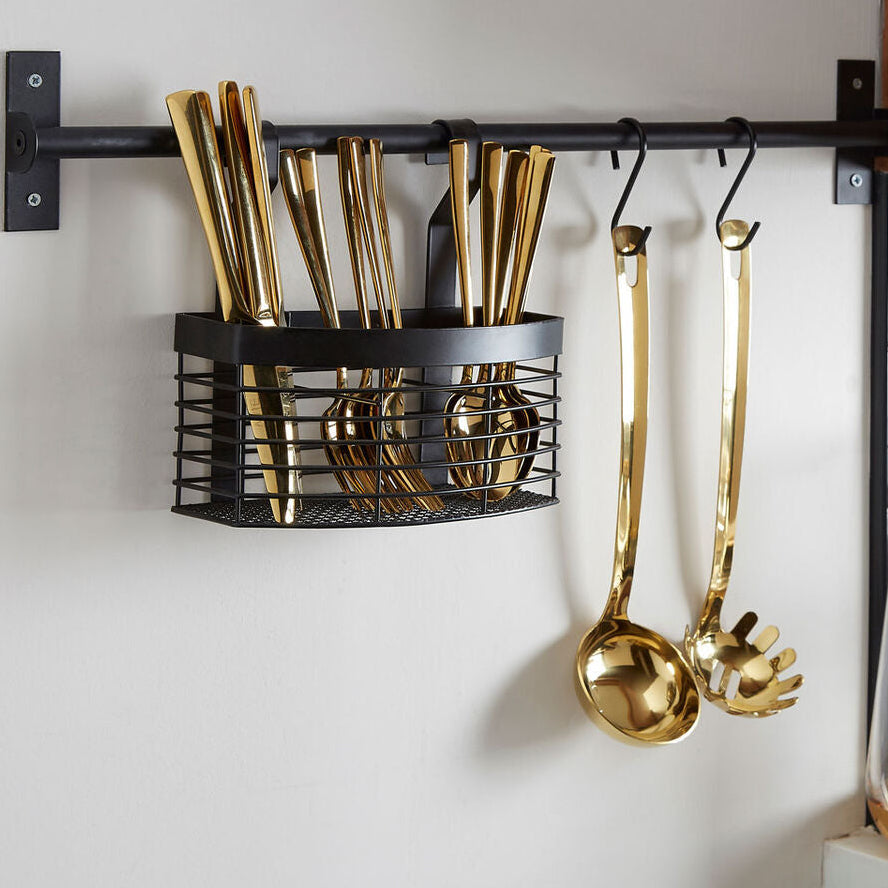 Matte Black Hanging Storage Basket | Sorello