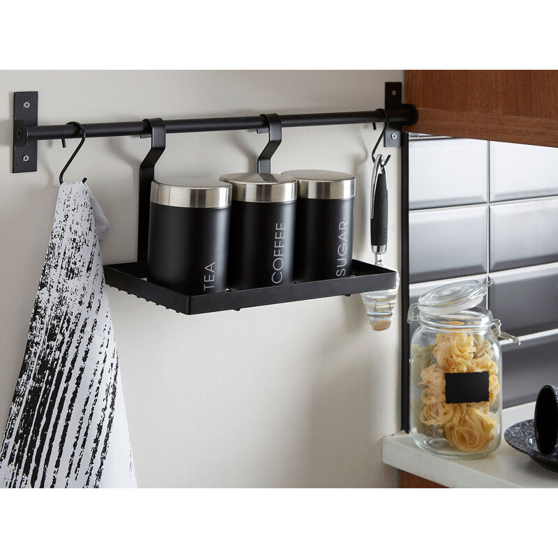 Matt Black Hanging Shelf Storage Rack | Sorello