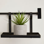 Matt Black Hanging Shelf Storage Rack | Sorello