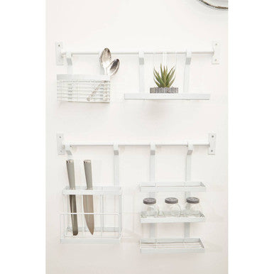 White Iron Hanging Storage Basket | Sorello