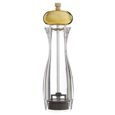 Clear Medium Salt or Pepper Mill with Gold Top | CODY