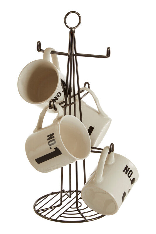 Black Nickel Finish 6 Cup Mug Tree | Vertex
