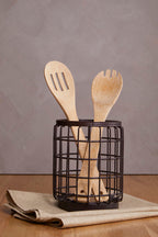 Round Bronze Coated Utensil Holder | Vertex