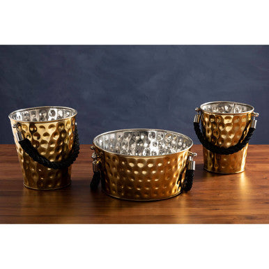 Small Gold Finish Party Bucket | Miressa
