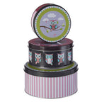 Set of Three Happy Owls Storage Tins | Paice