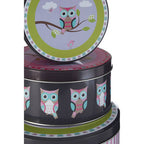 Set of Three Happy Owls Storage Tins | Paice