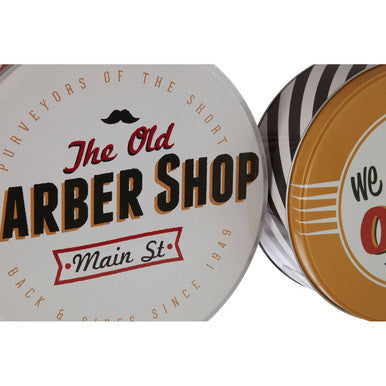 Set of 2 Barber Shop Storage Tins | Paice