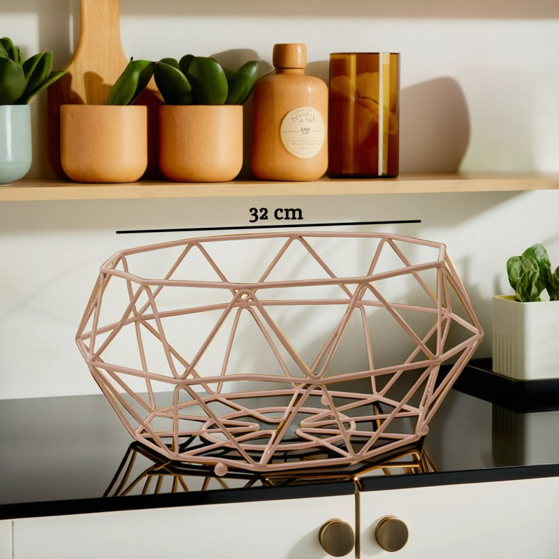 Pink Fruit Basket with Ball Feet | Vertex