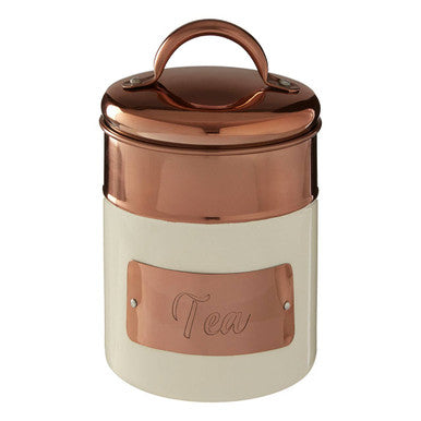 Cream and Copper Tea Canister | Prescott