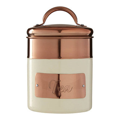 Cream and Copper Tea Canister | Prescott
