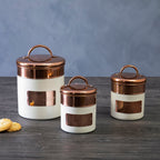 Cream and Copper Tea Canister | Prescott