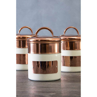 Cream and Copper Coffee Canister | Prescott