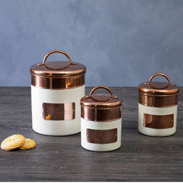 Cream and Copper Coffee Canister | Prescott
