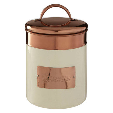Cream and Copper Biscuit Canister | Prescott