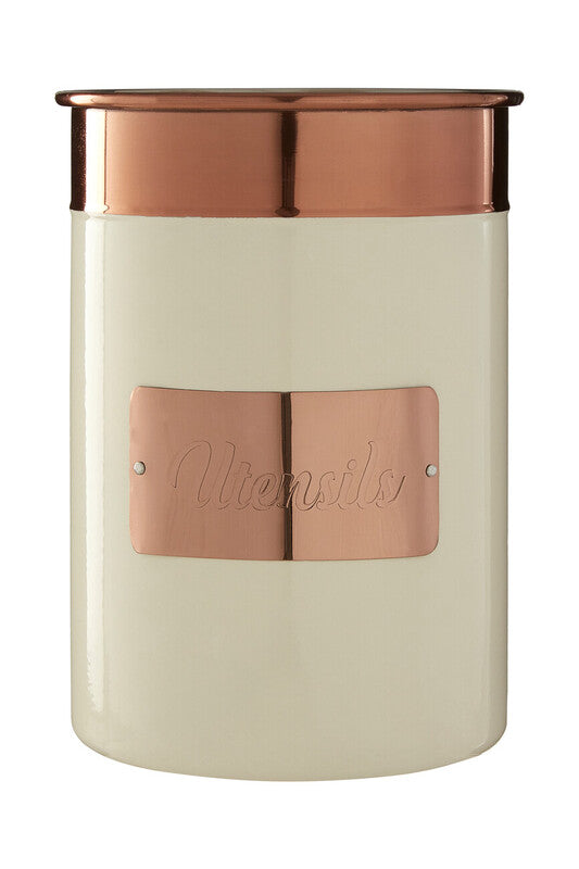 Cream and Copper Stainless Steel Utensil Holder | Prescott