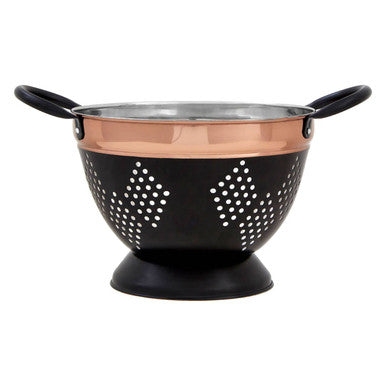 Medium Charcoal and Copper Colander | Prescott