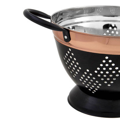 Medium Charcoal and Copper Colander | Prescott