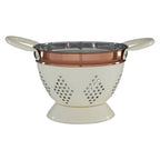 Small Cream and Copper Colander | Prescott