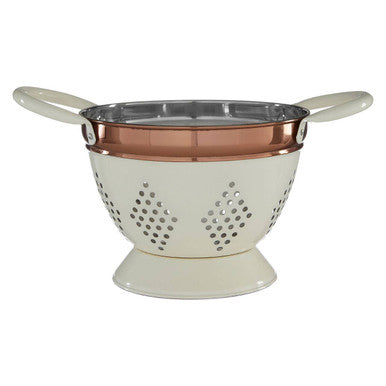 Small Cream and Copper Colander | Prescott