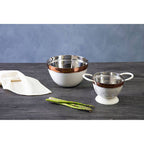 Small Cream and Copper Colander | Prescott