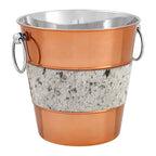 Copper Finish and Hair on Leather Champagne Bucket | Albany
