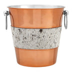 Copper Finish and Hair on Leather Champagne Bucket | Albany