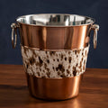 Copper Finish and Hair on Leather Champagne Bucket | Albany