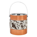 Copper Finish and Hair on Leather Ice Bucket | Albany