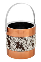 Copper Finish and Hair on Leather Ice Bucket | Albany